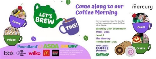 Romford's Mercury Mall raises more than £700 with Macmillan Coffee Morning