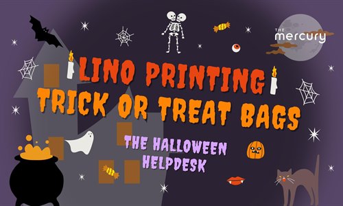 The Halloween Helpdesk - Lino Printing Trick Or Treat Bag